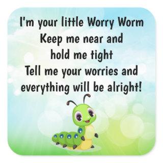 Worry Worm Poem Card Insert Square Sticker