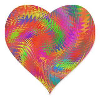 Woven Rainbow Heart Sticker