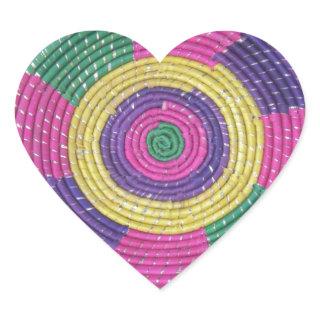 Woven Whirl Art Print Heart Sticker
