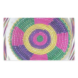Woven Whirl Art Print Rectangular Sticker