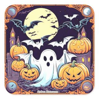 Wow Halloween Thrill Square Sticker