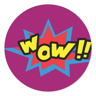 Wow Pop Art Classic Round Sticker