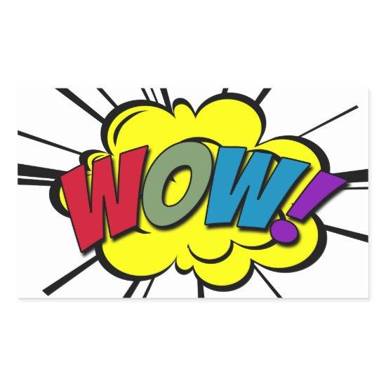WOW! RECTANGULAR STICKER