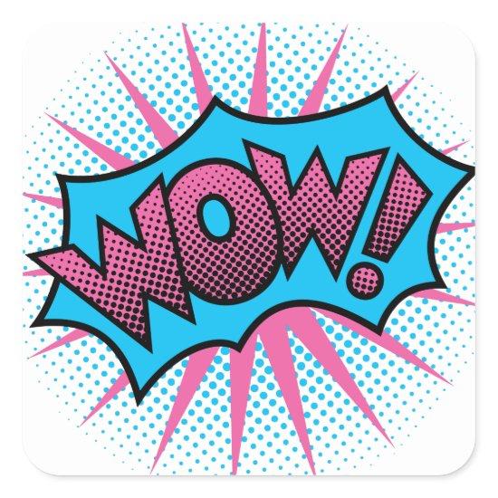 WOW! Text Design Square Sticker