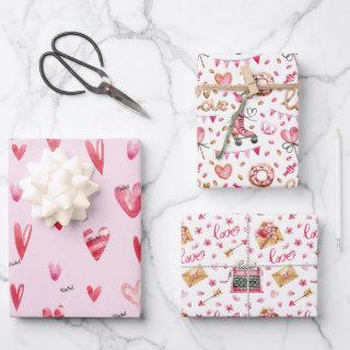 WP | 1 Name on Top Sheet, Cute (3) Valentines  Sheets