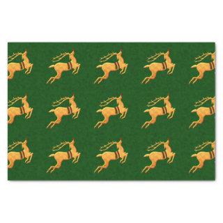 Wrap it Up in Green and Golden Reindeer Tissue Paper
