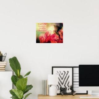 Wrapped in Prayer: Pink Roses Canvas Gloss Paper  Poster