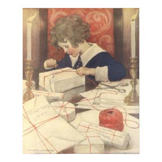 Wrapping Christmas Presents, Jessie Willcox Smith Poster