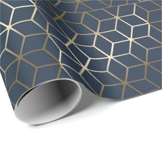 Geometric Silver and Blue/Grey