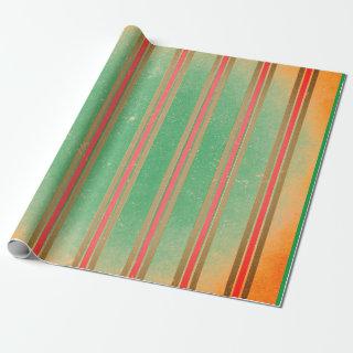 RED AND GREEN FADED STRIPES ON GRAY
