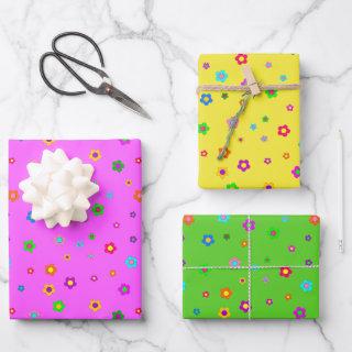 Wrapping Sheet Set - Groovy Flowers Design (pink)
