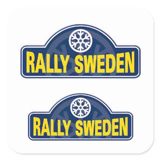 WRC rally sweden umea car racing motorsport Square Sticker