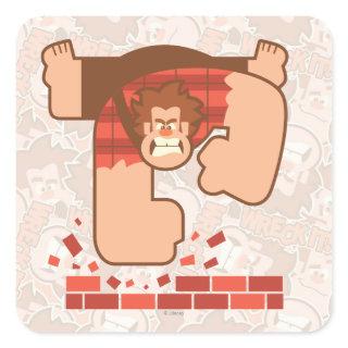 Wreck it Ralph Pounding Bricks Square Sticker