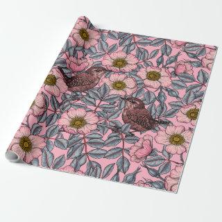 Wrens in the roses