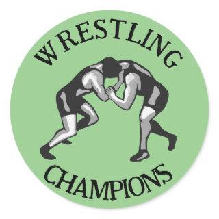 Wrestling Wrestler Design Classic Round Sticker