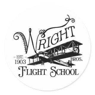 Wright Bros. Flight School Classic Round Sticker