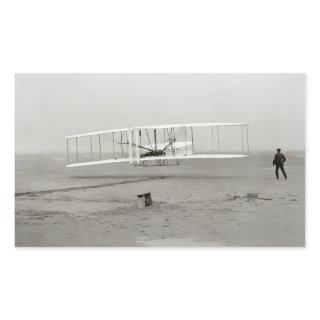 Wright Brothers Flyer First Plane Flight Aviation Rectangular Sticker