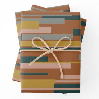 Wright Midcentury Modern Geometric Pattern Rust  Sheets