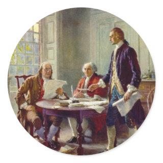 Writing the Declaration of Independence 1776 Classic Round Sticker