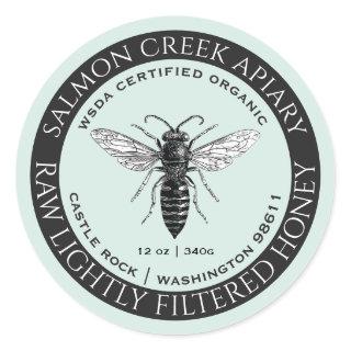 WSDA Organic Queen Bee Raw Honey Label