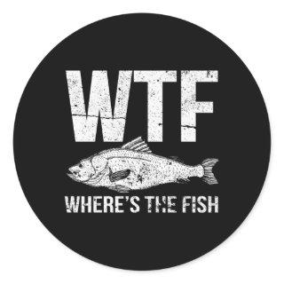 Wtf Where'S The Fish Classic Round Sticker