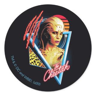 WW84 | The Cheetah Retrowave Character Badge Classic Round Sticker