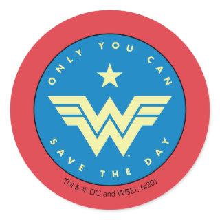 WW84 | Wonder Woman Only You Can Save The Day Classic Round Sticker