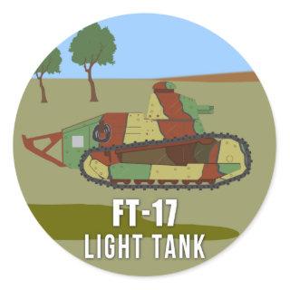 WWI Tanks: FT-17 Light Tank Classic Round Sticker