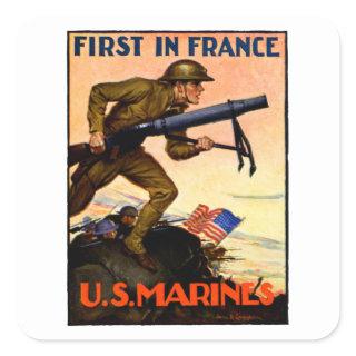 WWI US Marines Square Sticker