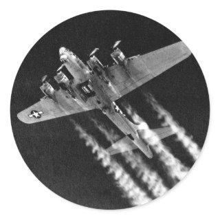 WWII B-17 in Flight Classic Round Sticker