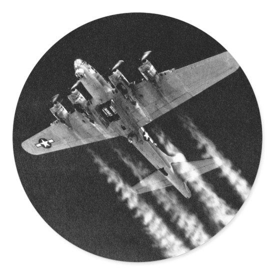WWII B-17 in Flight Classic Round Sticker