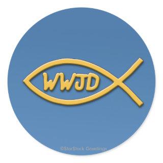 WWJD Fish Symbol Sticker