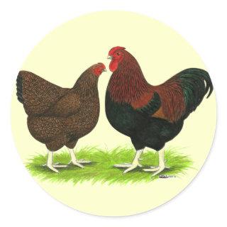 Wyandotte:  Partridge Pair Classic Round Sticker