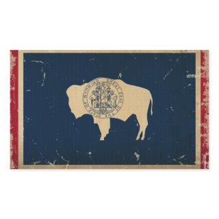 Wyoming State Flag VINTAGE Rectangular Sticker