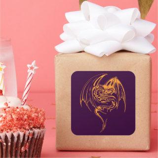 Wyvern Dragon Are Fantasy Mythical Creatures Class Square Sticker