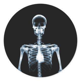 X-Ray Vision Blue Single Skeleton Classic Round Sticker