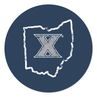 Xavier University State Love Classic Round Sticker