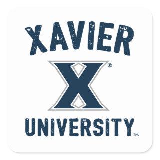 Xavier University Vintage Square Sticker