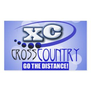 XC CROSS COUNTRY GO THE DISTANCE RECTANGULAR STICKER