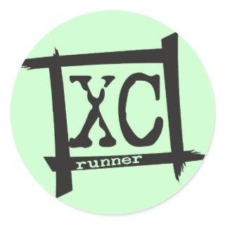 XC Cross Country Runner Classic Round Sticker