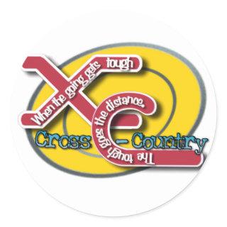 XC TOUGH MOTTO - CROSS COUNTRY CLASSIC ROUND STICKER