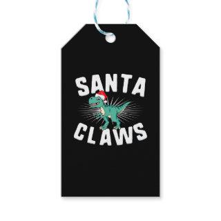 Xmas T-Rex Christmas Santa Claws   Gift Tags