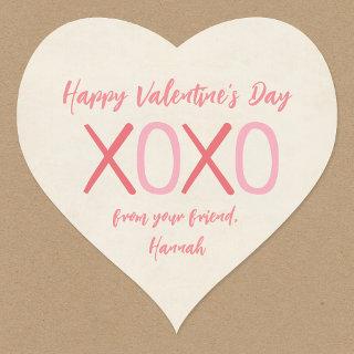 XOXO Heart Kids Classroom Valentine's Day Party Heart Sticker