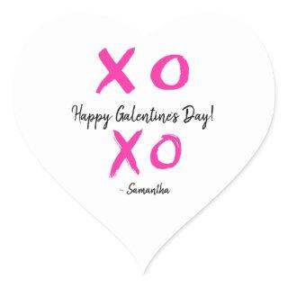 XOXO Personalized Happy Galentine's Day Heart Sticker