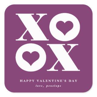 xoxo square valentine's day sticker