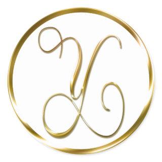Y Monogram Faux Gold Envelope Or Favor Seal