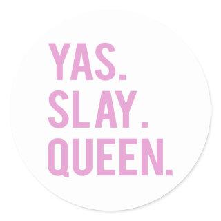 Yas Slay Queen Pink Print Stickers