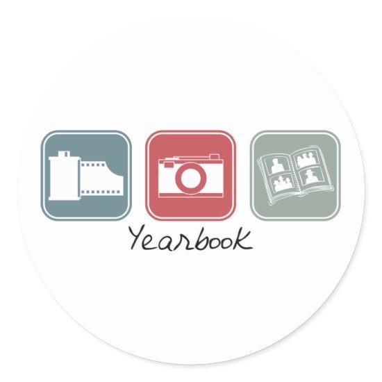 Yearbook (Squares) Classic Round Sticker