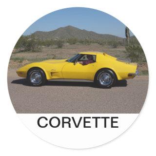 Yellow 1973 Corvette Stickers