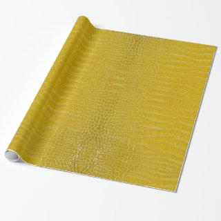 Yellow Alligator Leather Print